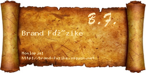 Brand Füzike névjegykártya